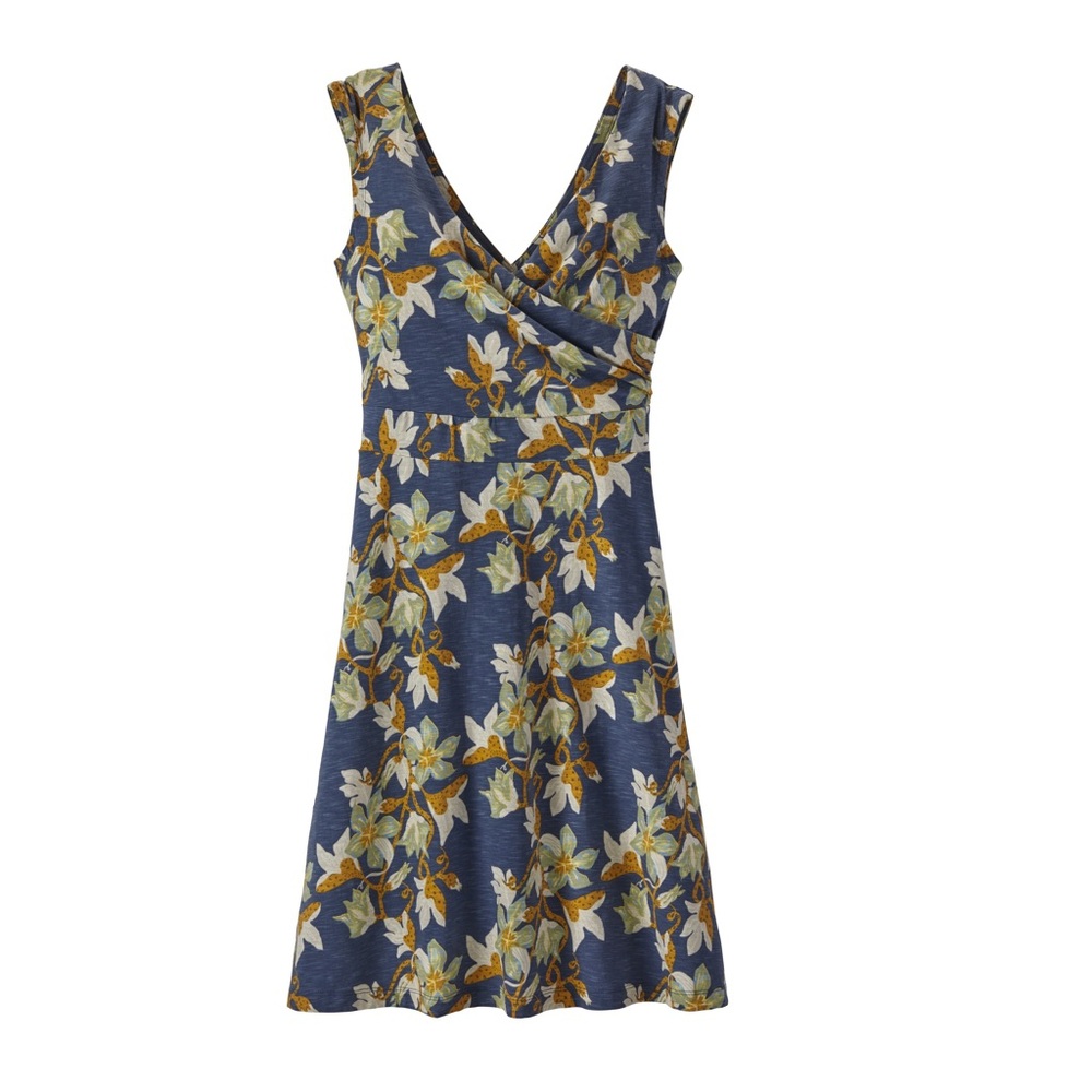 Patagonia Porch Song Dress, size M in Squash Blossom: Dolomite Blue